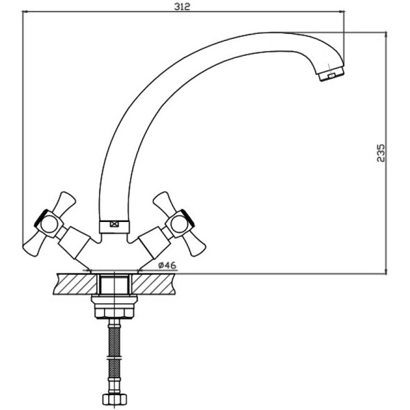 Смеситель для кухни Agger Retro A1900200 Хром