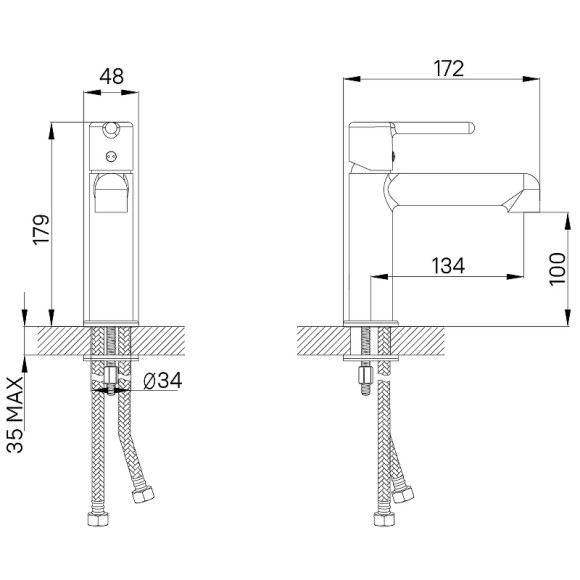 Смеситель для раковины Iddis Aiger AIGBC00i01 Хром матовый