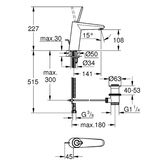 Смеситель для раковины Grohe Eurodisc Joystick 23427000 Хром Смеситель для раковины Grohe Eurodisc Joystick 23427000 Хром