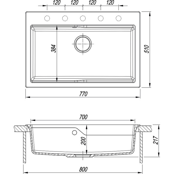 Кухонная мойка Florentina Ромия-770 20.495.E0770.201 Жасмин Кухонная мойка Florentina Ромия-770 20.495.E0770.201 Жасмин