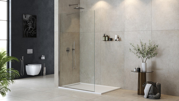 Душевая перегородка Cezares Liberta 125 LIBERTA-L-1-TB-125-C-Cr профиль Хром стекло прозрачное