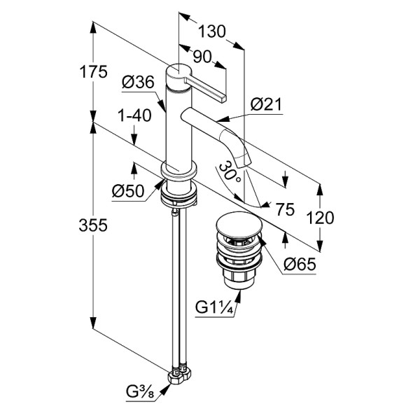 Смеситель для раковины Kludi Nova Fonte Pura 202665315 Белый матовый