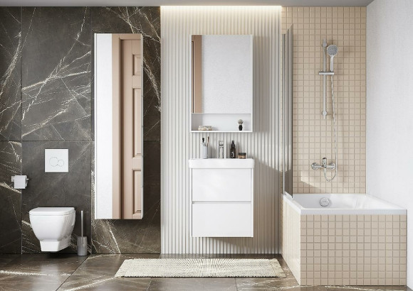 Зеркальный шкаф Aquaton Сканди 55 1A252102SD010 Белый