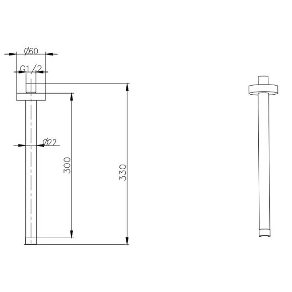 Кронштейн для верхнего душа Boheme Uno 629-UNO-GM Антрацит матовый Кронштейн для верхнего душа Boheme Uno 629-UNO-GM Антрацит матовый