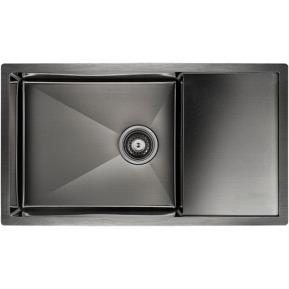 Кухонная мойка Paulmark Gerberg 78F Uni PM217844-GM Вороненая сталь