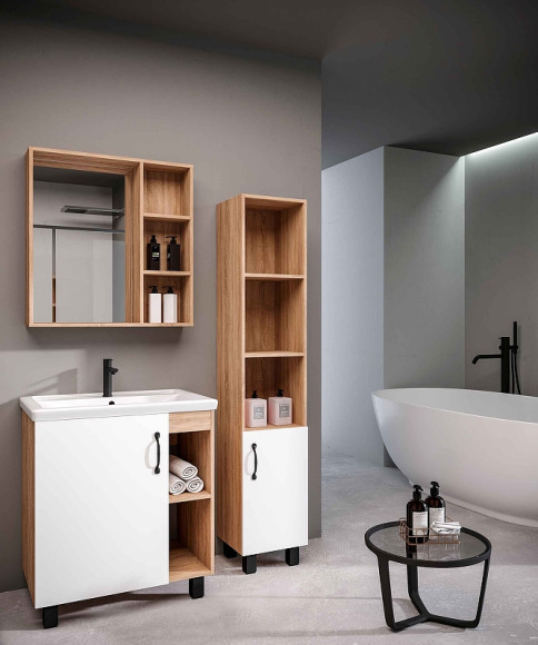 Зеркало со шкафом Grossman Флай 70 207001 Дуб сонома Зеркало со шкафом Grossman Флай 70 207001 Дуб сонома