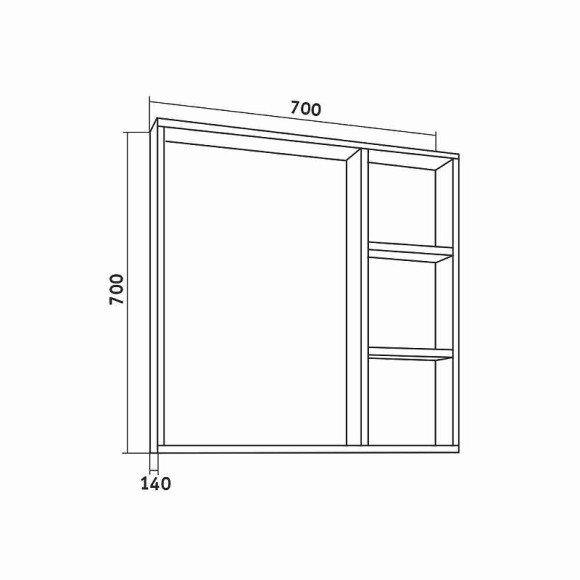 Зеркало со шкафом Grossman Флай 70 207001 Дуб сонома Зеркало со шкафом Grossman Флай 70 207001 Дуб сонома