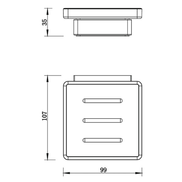 Мыльница Whitecross Cubo gunmetal CU2420GM Оружейная сталь