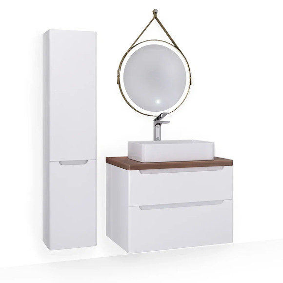 Тумба под раковину Jorno Wood 80 wood.01.80/P/W подвесная Белая Тумба под раковину Jorno Wood 80 wood.01.80/P/W подвесная Белая