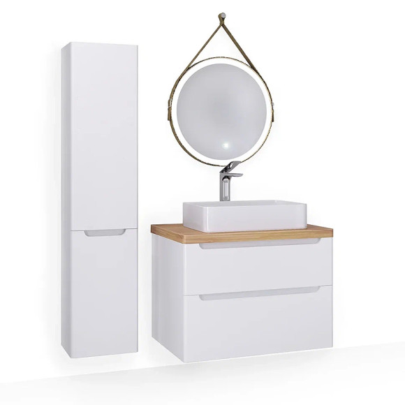 Тумба под раковину Jorno Wood 80 wood.01.80/P/W подвесная Белая Тумба под раковину Jorno Wood 80 wood.01.80/P/W подвесная Белая