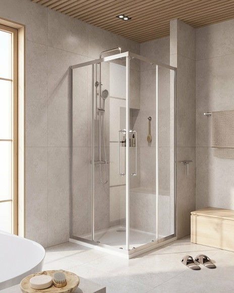 Душевой уголок Cezares Relax-304 100x100 RELAX-304-A-2-100-C-CR профиль Хром глянцевый стекло прозрачное