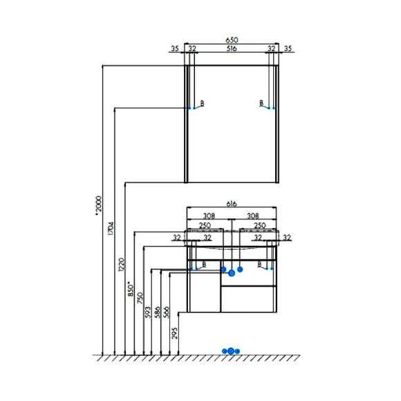Зеркальный шкаф Aquaton Беверли 65 1A237002BV010 Белый глянец