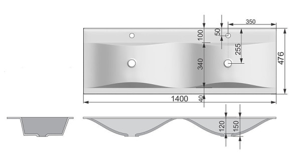 Раковина Velvex Pulsus 140 rkPUL.140-81 Белая