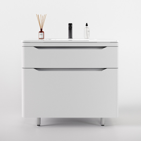Тумба под раковину Style Line Марелла 90 Люкс Plus СС-00002416 Белый матовый антискрейтч Тумба под раковину Style Line Марелла 90 Люкс Plus СС-00002416 Белый матовый антискрейтч