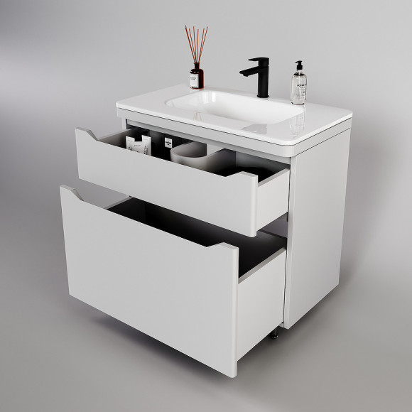 Тумба под раковину Style Line Марелла 90 Люкс Plus СС-00002416 Белый матовый антискрейтч Тумба под раковину Style Line Марелла 90 Люкс Plus СС-00002416 Белый матовый антискрейтч