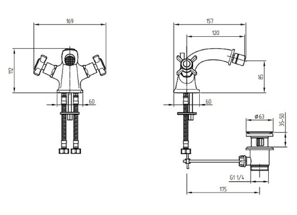 Смеситель для биде Migliore Korona 28490 Хром