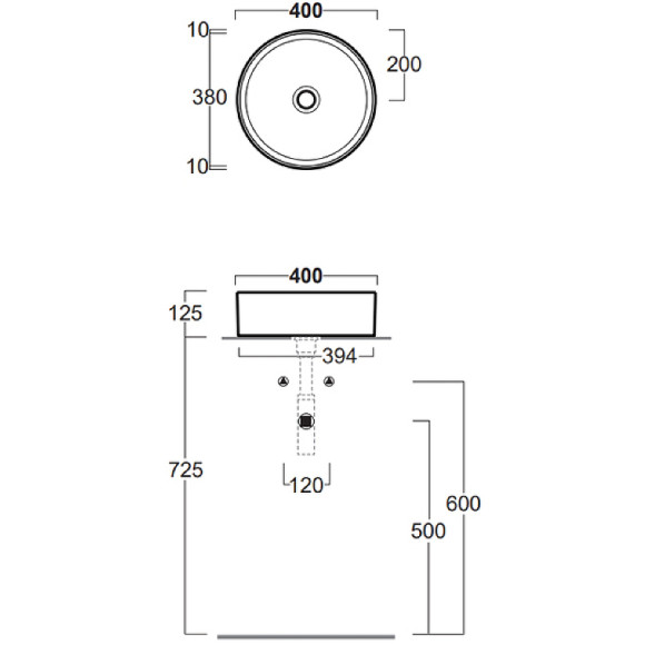 Раковина-чаша Simas Folio 40 FO01bi Белая Раковина-чаша Simas Folio 40 FO01bi Белая