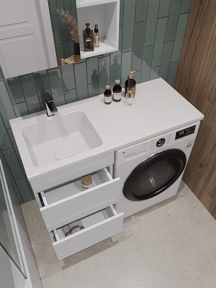 Раковина Orange 110 L ST-110RAL с местом под стиральную машину Белая Раковина Orange 110 L ST-110RAL с местом под стиральную машину Белая