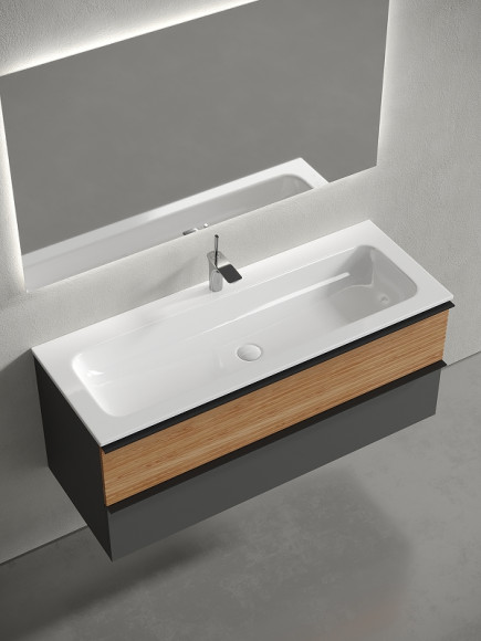 Тумба под раковину Sancos Delta 120 DL120GR подвесная Дуб красный Графит