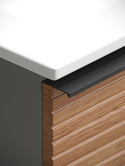 Тумба под раковину Sancos Delta 120 DL120GR подвесная Дуб красный Графит