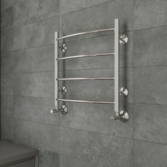 Водяной полотенцесушитель Terminus Классик П4 500x500 4670078544117 Хром, нижнее подключение, G 1/2" ВР