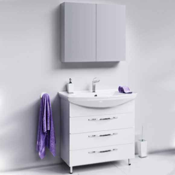 Тумба под раковину Aqwella Аллегро 85 Agr.01.08/3 Белая Тумба под раковину Aqwella Аллегро 85 Agr.01.08/3 Белая