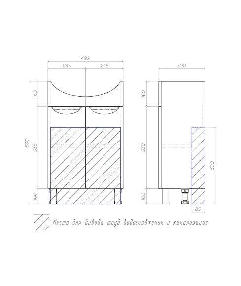 Тумба под раковину Vigo Callao 50 tn.CAL.UYU.50.2D Белая Тумба под раковину Vigo Callao 50 tn.CAL.UYU.50.2D Белая