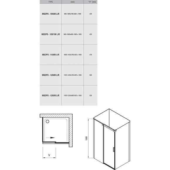 Душевой уголок Ravak Matrix MSDPS 120x80 R 0WPG4C00Z1 профиль Хром стекло Transparent Душевой уголок Ravak Matrix MSDPS 120x80 R 0WPG4C00Z1 профиль Хром стекло Transparent