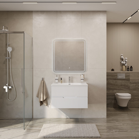 Тумба под раковину Cezares Duet-N 90 DUET-N-900-2C-SO-BL подвесная Bianco Lucido