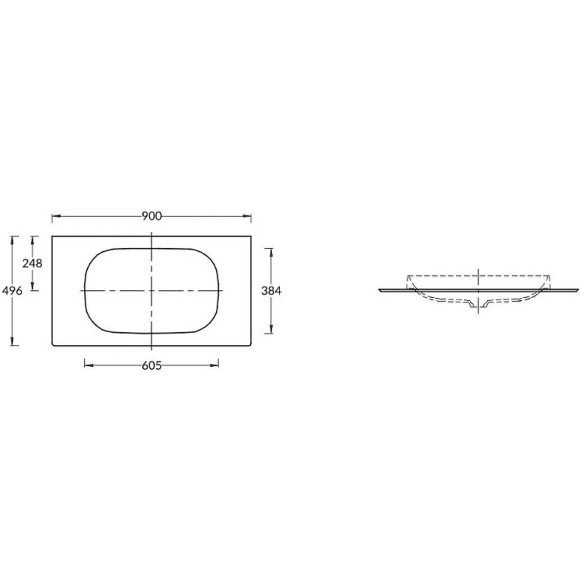 Столешница под раковину Kerama Marazzi Magica 90 MA.2.0.SG519920R\90 Серая матовая