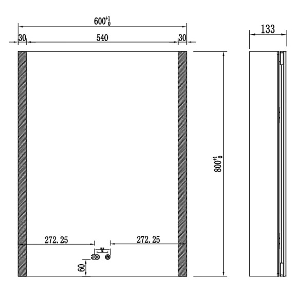 Зеркальный шкаф Aquatek 60 AQ7609-MLC с подсветкой Хром Зеркальный шкаф Aquatek 60 AQ7609-MLC с подсветкой Хром