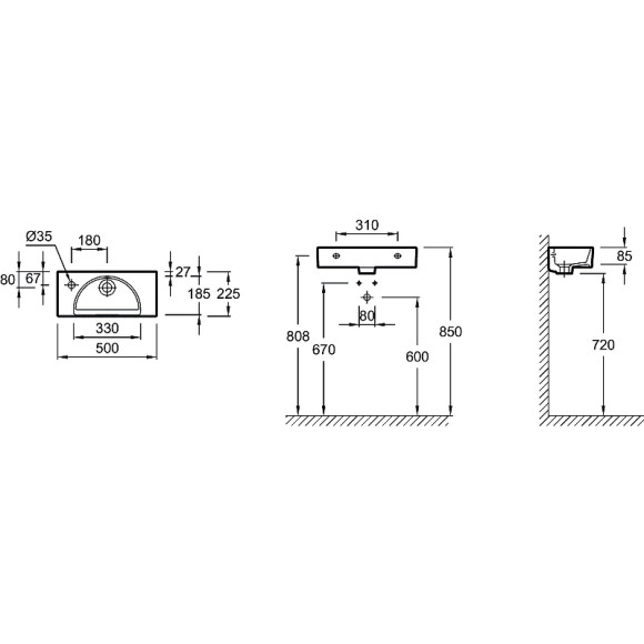 Раковина Jacob Delafon Odeon Rive Gauche 50 R EGO112-56-00 Белая Раковина Jacob Delafon Odeon Rive Gauche 50 R EGO112-56-00 Белая
