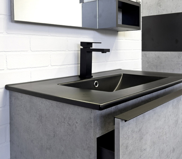 Тумба с раковиной Comforty Франкфурт 75 00-00011082 подвесная Бетон светлый