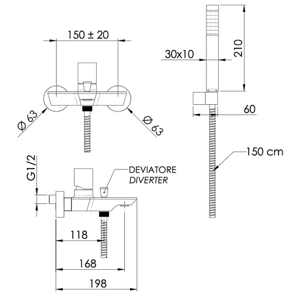 Смеситель для ванны Remer Edge EG502 Хром Смеситель для ванны Remer Edge EG502 Хром