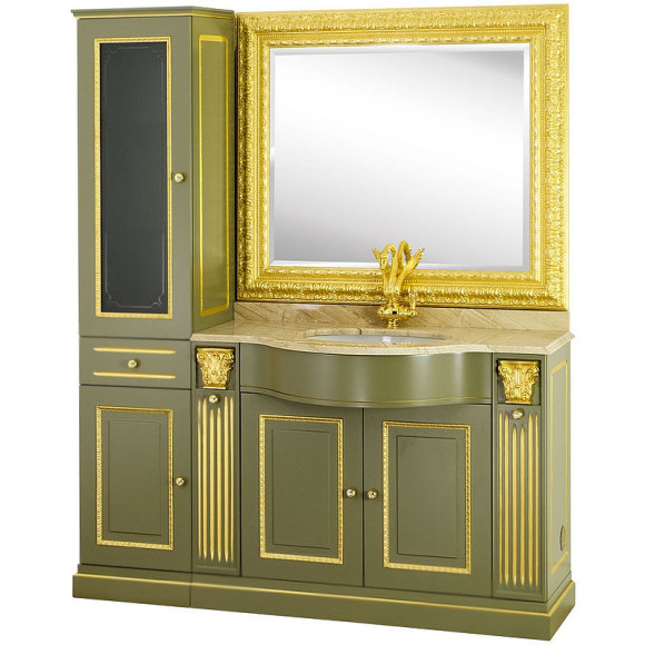 Тумба под раковину Migliore Ravenna 119 L 27065 Оливковый Золото без столешницы Тумба под раковину Migliore Ravenna 119 L 27065 Оливковый Золото без столешницы