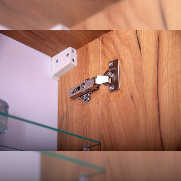 Зеркальный шкаф Бриклаер Форест 40 4627125414695 с подсветкой Дуб золотой Антрацит Зеркальный шкаф Бриклаер Форест 40 4627125414695 с подсветкой Дуб золотой Антрацит