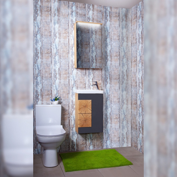 Зеркальный шкаф Бриклаер Форест 40 4627125414695 с подсветкой Дуб золотой Антрацит Зеркальный шкаф Бриклаер Форест 40 4627125414695 с подсветкой Дуб золотой Антрацит