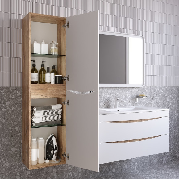 Шкаф пенал Iddis Cloud 40 CLO40Y0i97 подвесной Белый матовый Дуб золотистый Шкаф пенал Iddis Cloud 40 CLO40Y0i97 подвесной Белый матовый Дуб золотистый