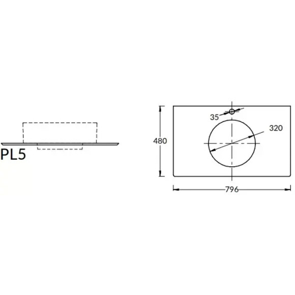 Столешница под раковину Kerama Marazzi Plaza Next Фондамента 80 PL5.DL500920R\80 Серый камень