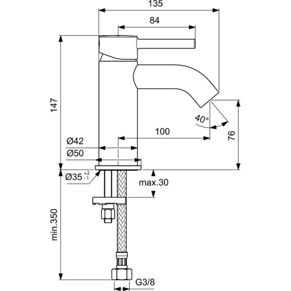 Смеситель для раковины Ideal Standard Ceraline BC268AA Хром Смеситель для раковины Ideal Standard Ceraline BC268AA Хром