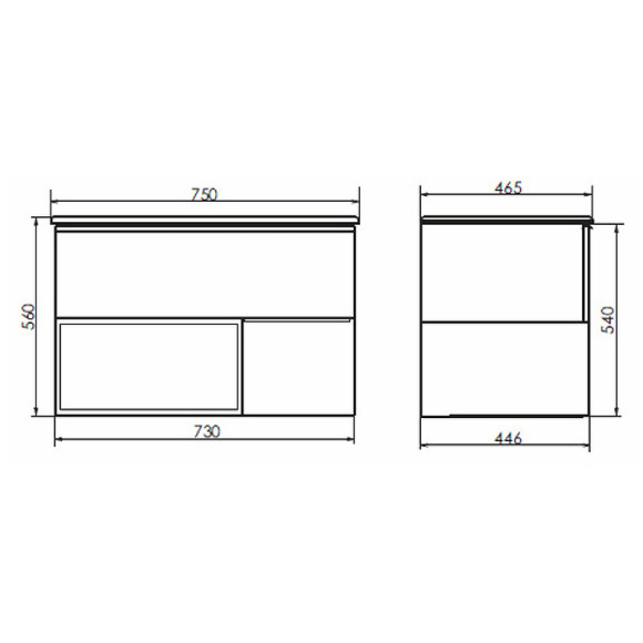 Тумба с раковиной Comforty Франкфурт 75 00004150531 подвесная Дуб шоколадно-коричневый