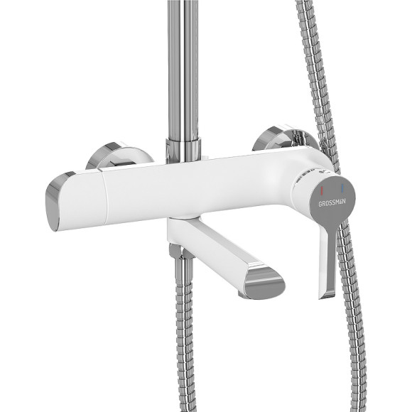 Душевая система Grossman Alba 500.K35.06.100/000 Хром Белая Душевая система Grossman Alba 500.K35.06.100/000 Хром Белая