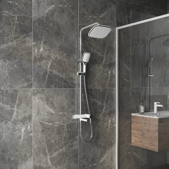 Душевая система Grossman Alba 500.K35.06.100/000 Хром Белая Душевая система Grossman Alba 500.K35.06.100/000 Хром Белая