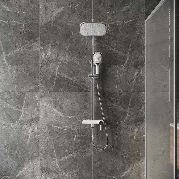 Душевая система Grossman Alba 500.K35.06.100/000 Хром Белая Душевая система Grossman Alba 500.K35.06.100/000 Хром Белая