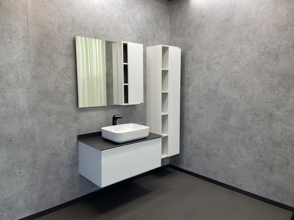 Зеркало со шкафом Comforty Милан 90 00004137130 Белый глянец Зеркало со шкафом Comforty Милан 90 00004137130 Белый глянец