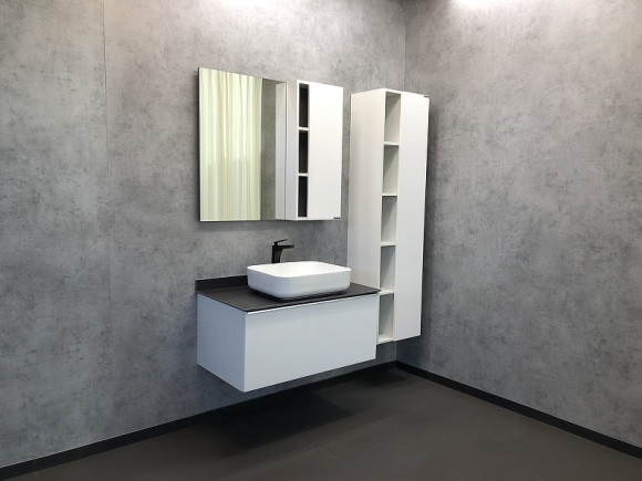 Зеркало со шкафом Comforty Милан 90 00004137130 Белый глянец Зеркало со шкафом Comforty Милан 90 00004137130 Белый глянец