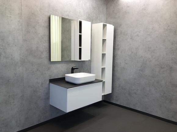 Зеркало со шкафом Comforty Милан 90 00004137130 Белый глянец Зеркало со шкафом Comforty Милан 90 00004137130 Белый глянец