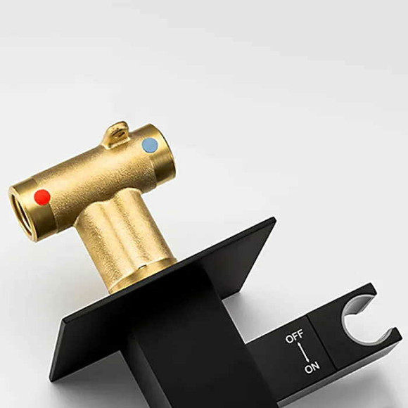 Гигиенический душ со смесителем Gappo G7207-60 с термостатом Черный матовый