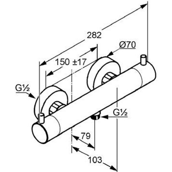 Смеситель для душа Kludi Bozz 35203N038 с термостатом Золото брашированное Смеситель для душа Kludi Bozz 35203N038 с термостатом Золото брашированное