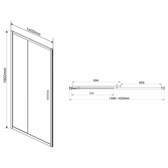 Душевая дверь Vincea Garda 140 VDS-1G140CLGM профиль Вороненая сталь стекло прозрачное Душевая дверь Vincea Garda 140 VDS-1G140CLGM профиль Вороненая сталь стекло прозрачное
